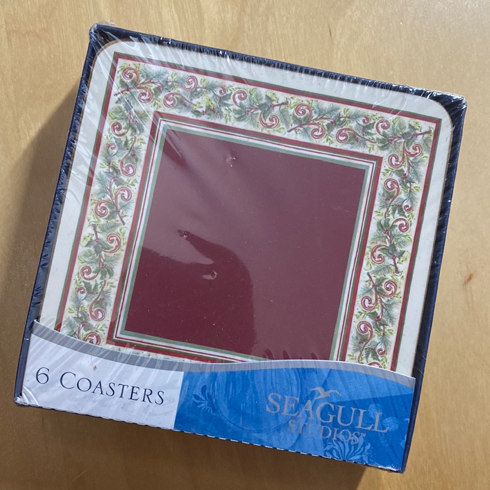 Seagull Studios coasters. Christmas theme. New in box.